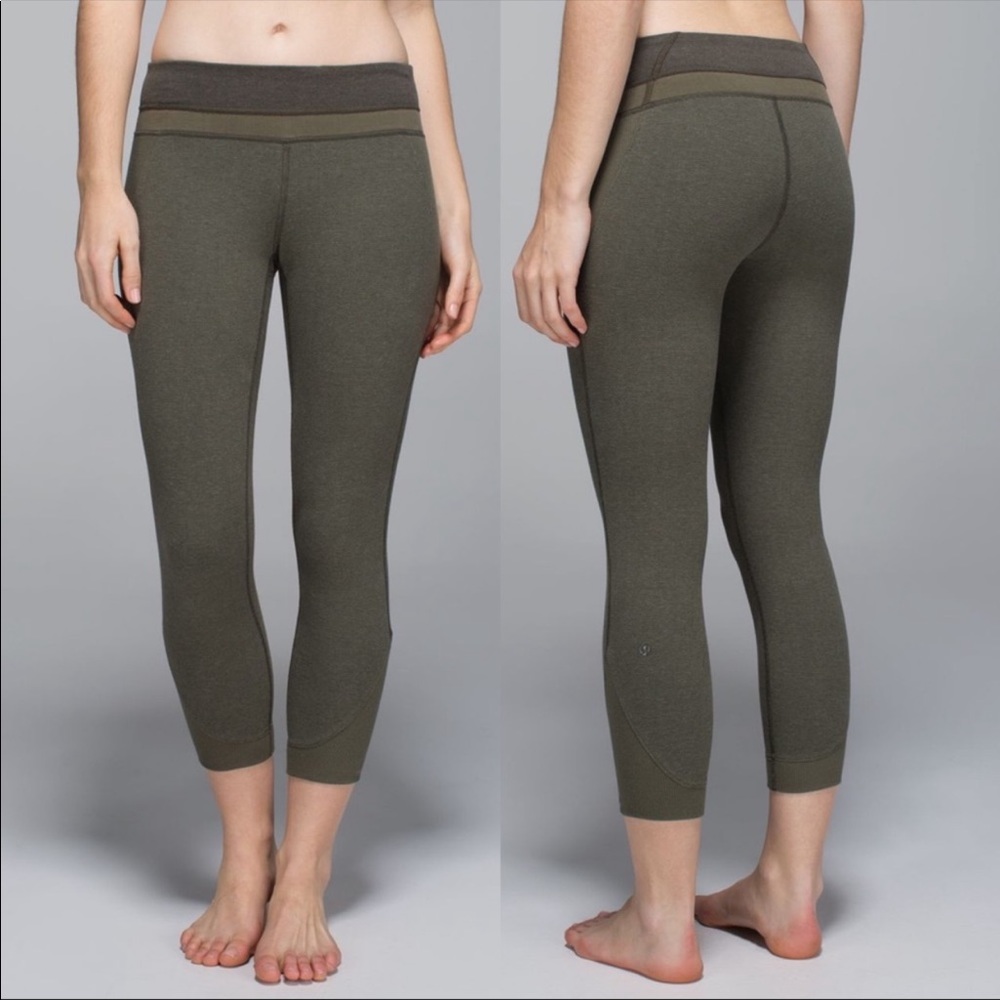LULULEMON green Refine crop leggings 6